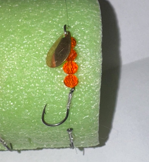 The Orange Fury Kokanee/walleye trolling spinner