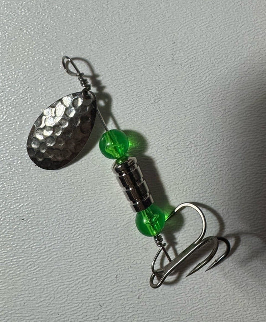 Trout,bass,salmon green/silver Spinner
